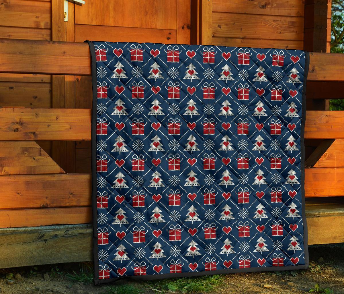 Fairisle Gift Christmas Pattern Print Quilt-grizzshop