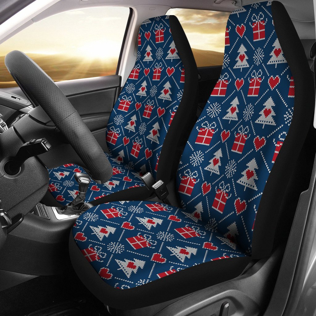 Fairisle Gift Christmas Pattern Print Universal Fit Car Seat Covers-grizzshop