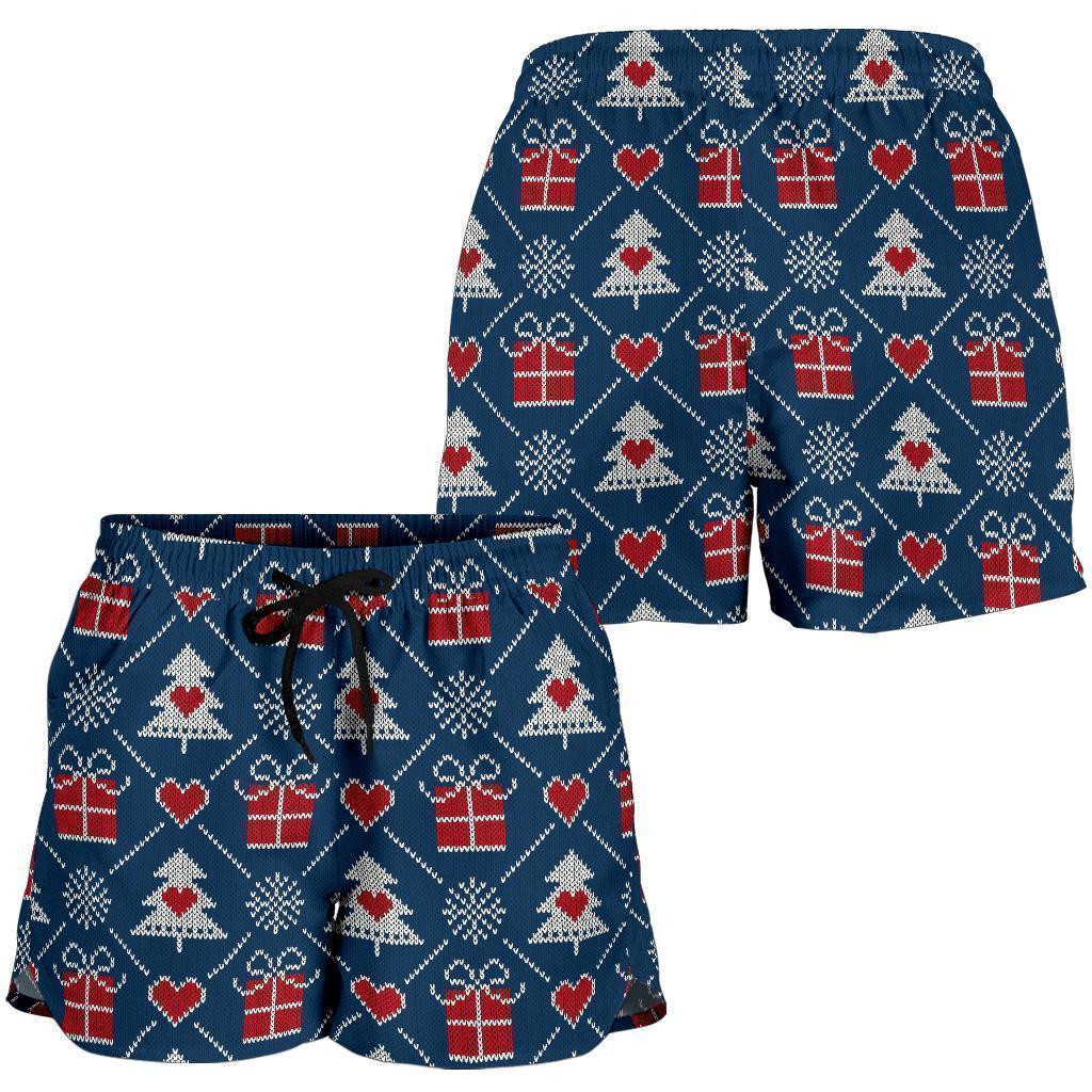 Fairisle Gift Christmas Pattern Print Women's Shorts-grizzshop