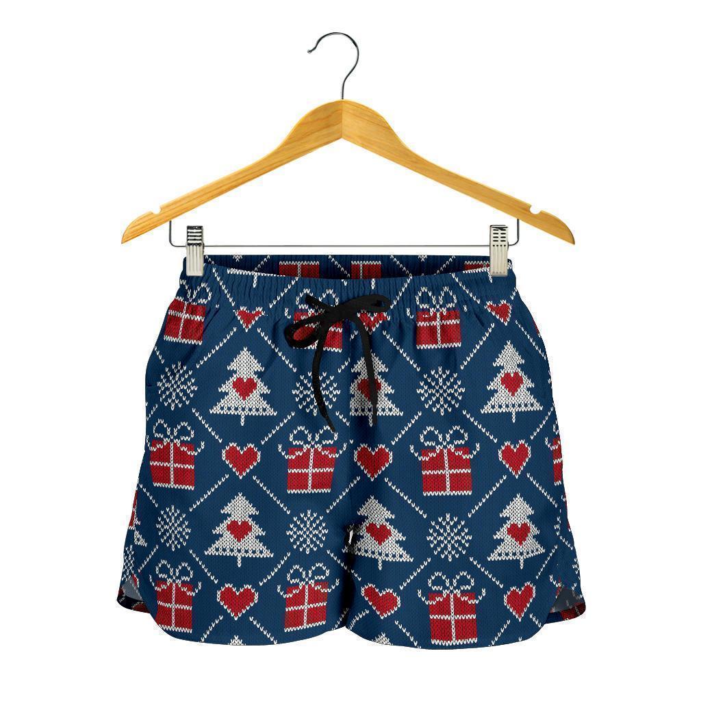 Fairisle Gift Christmas Pattern Print Women's Shorts-grizzshop