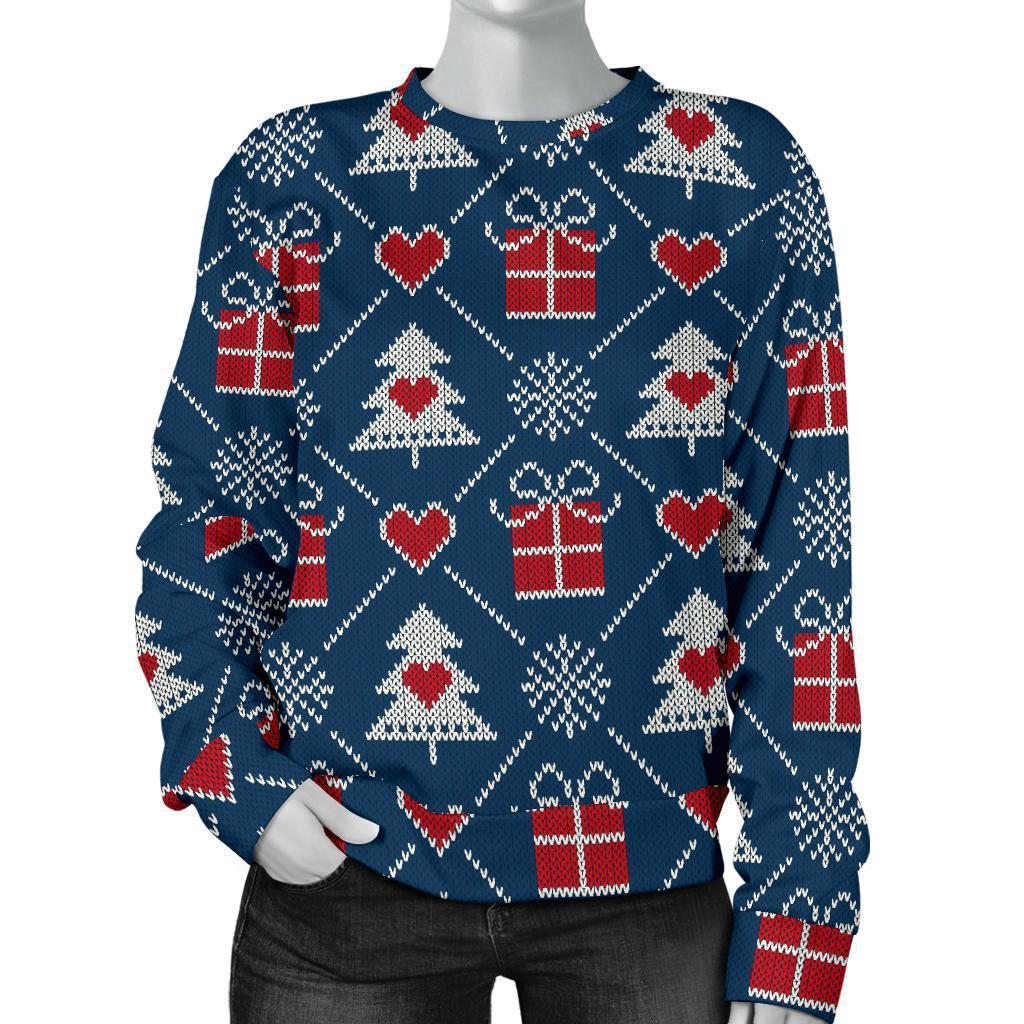 Fairisle Gift Christmas Pattern Print Women's Sweatshirt-grizzshop