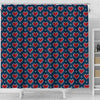 Fairisle Heart Christmas Pattern Print Bathroom Shower Curtain-grizzshop