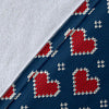 Fairisle Heart Christmas Pattern Print Blanket-grizzshop