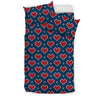 Fairisle Heart Christmas Pattern Print Duvet Cover Bedding Set-grizzshop