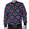 Fairisle Heart Christmas Pattern Print Men's Bomber Jacket-grizzshop