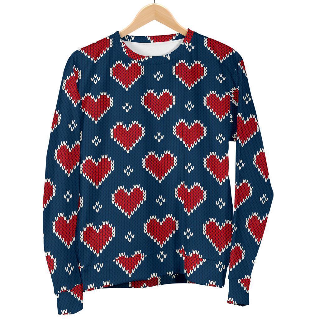 Fairisle Heart Christmas Pattern Print Women's Sweatshirt-grizzshop