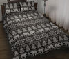 Fairisle Polar Bear Christmas Pattern Print Bed Set Quilt-grizzshop