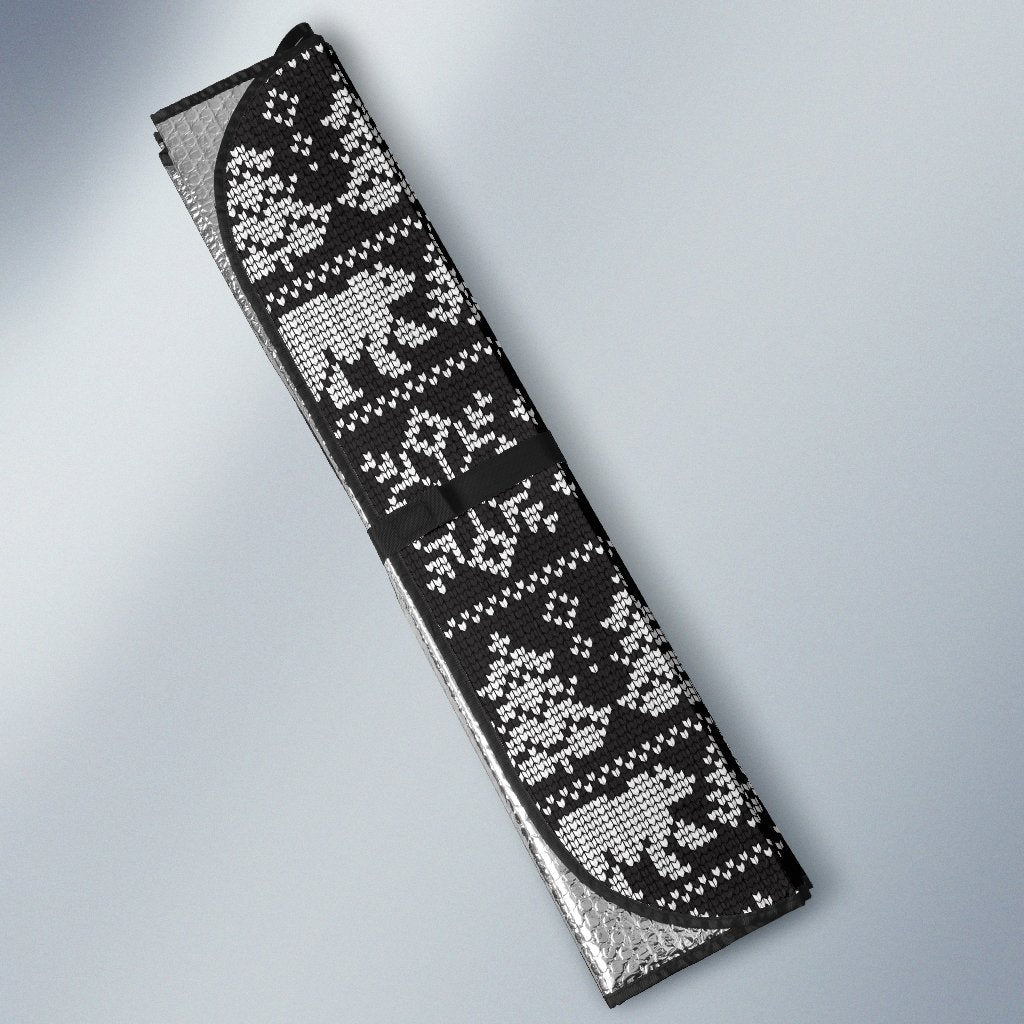 Fairisle Polar Bear Christmas Pattern Print Car Sun Shade-grizzshop