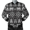 Fairisle Polar Bear Christmas Pattern Print Men's Bomber Jacket-grizzshop