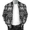 Fairisle Polar Bear Christmas Pattern Print Men's Bomber Jacket-grizzshop