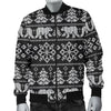 Fairisle Polar Bear Christmas Pattern Print Men's Bomber Jacket-grizzshop