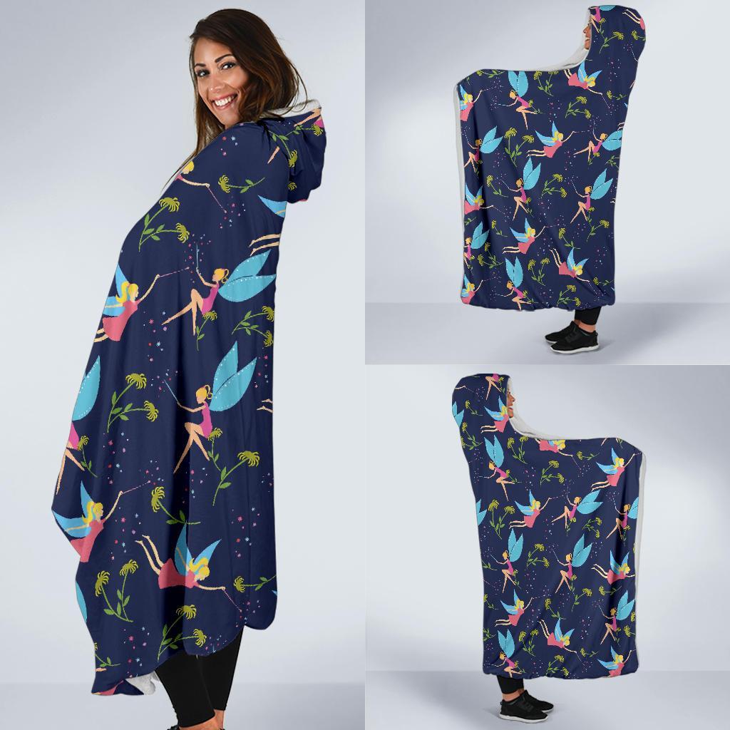 Fairy Pattern Print Hooded Blanket-grizzshop