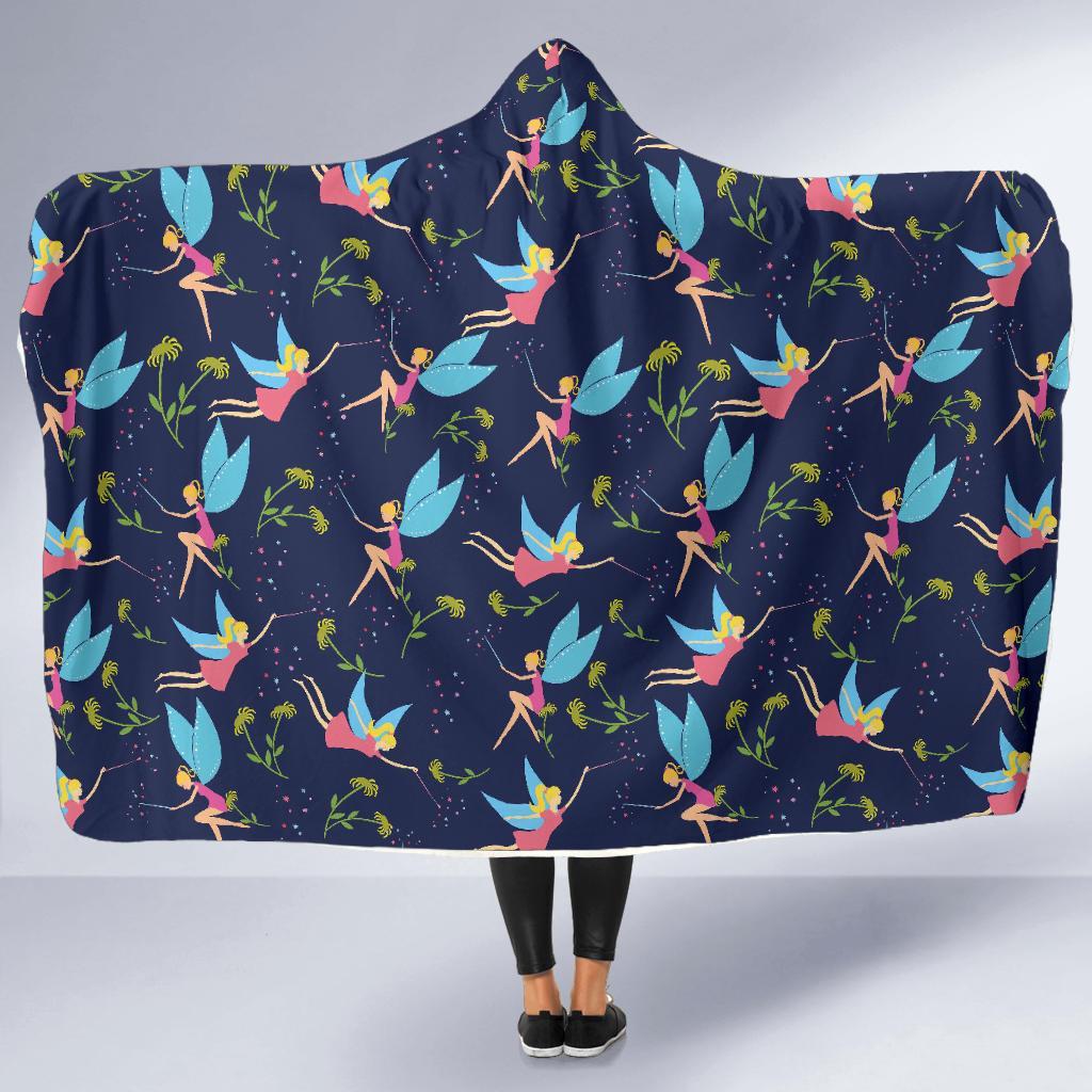 Fairy Pattern Print Hooded Blanket-grizzshop