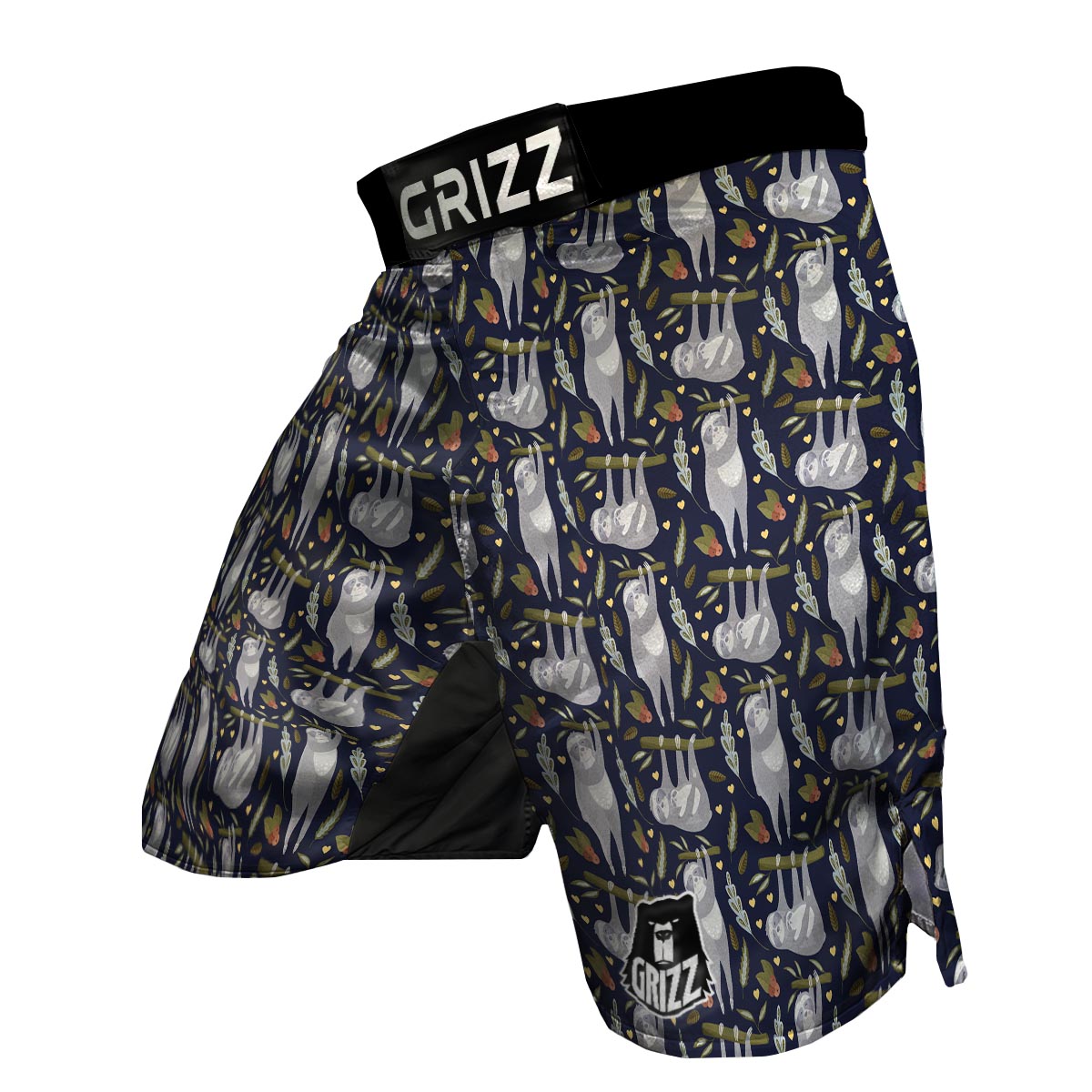Family Sloth Print Pattern MMA Shorts-grizzshop