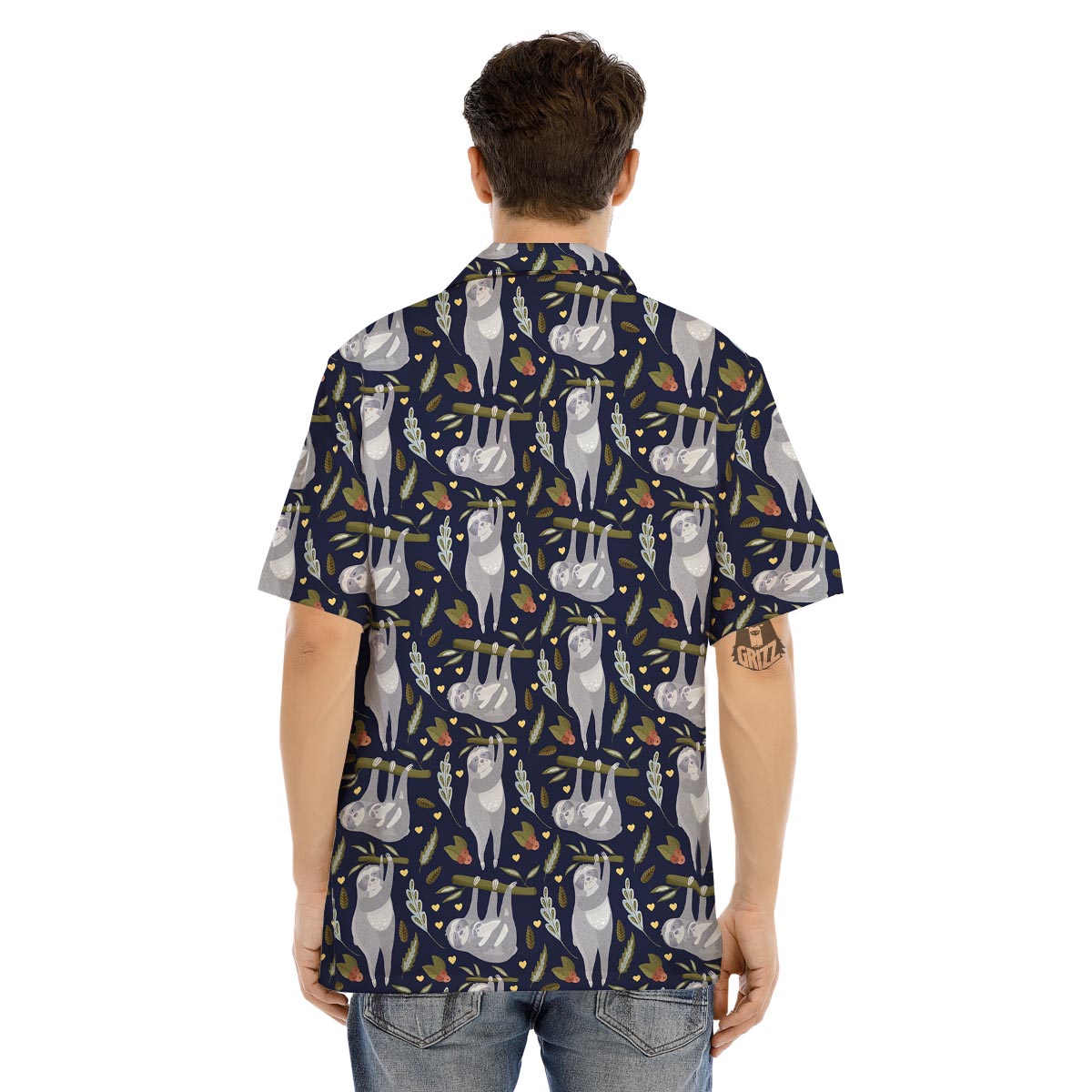 Family Sloth Print Pattern Men's Hawaiian Shirt-grizzshop