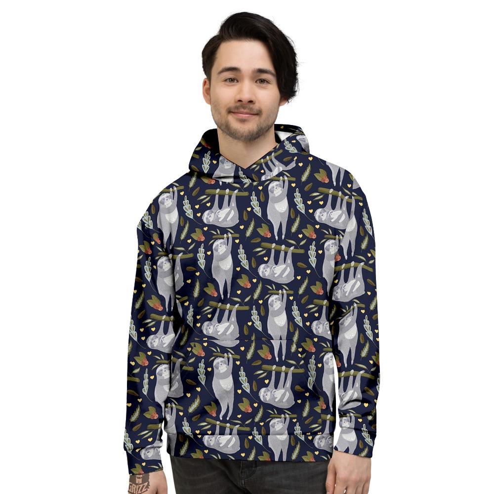 Family Sloth Print Pattern Men's Hoodie-grizzshop