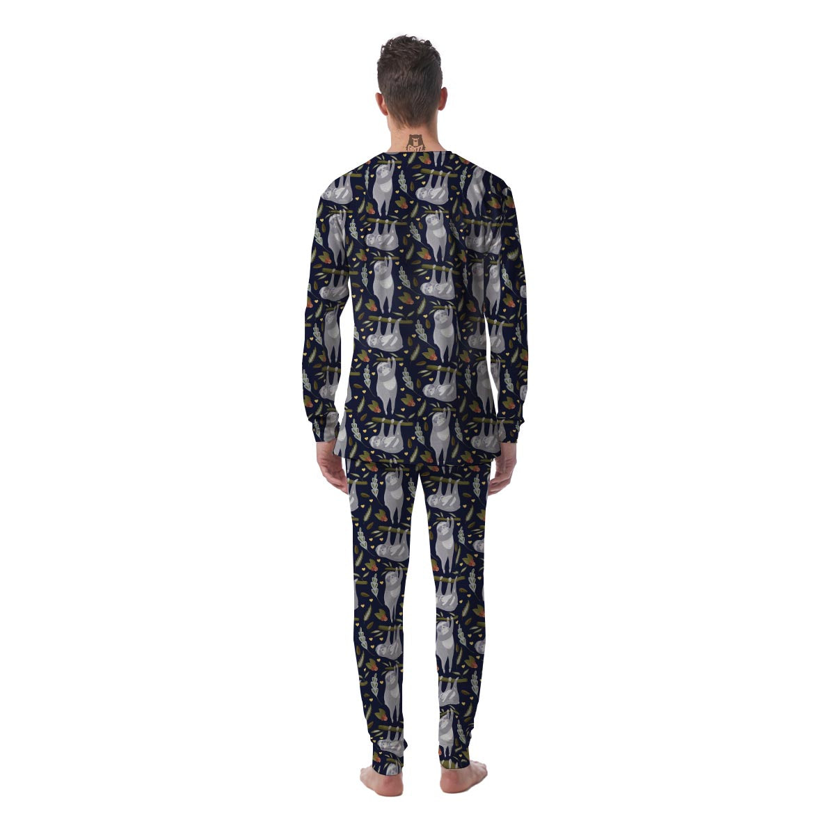 Family Sloth Print Pattern Men's Pajamas-grizzshop