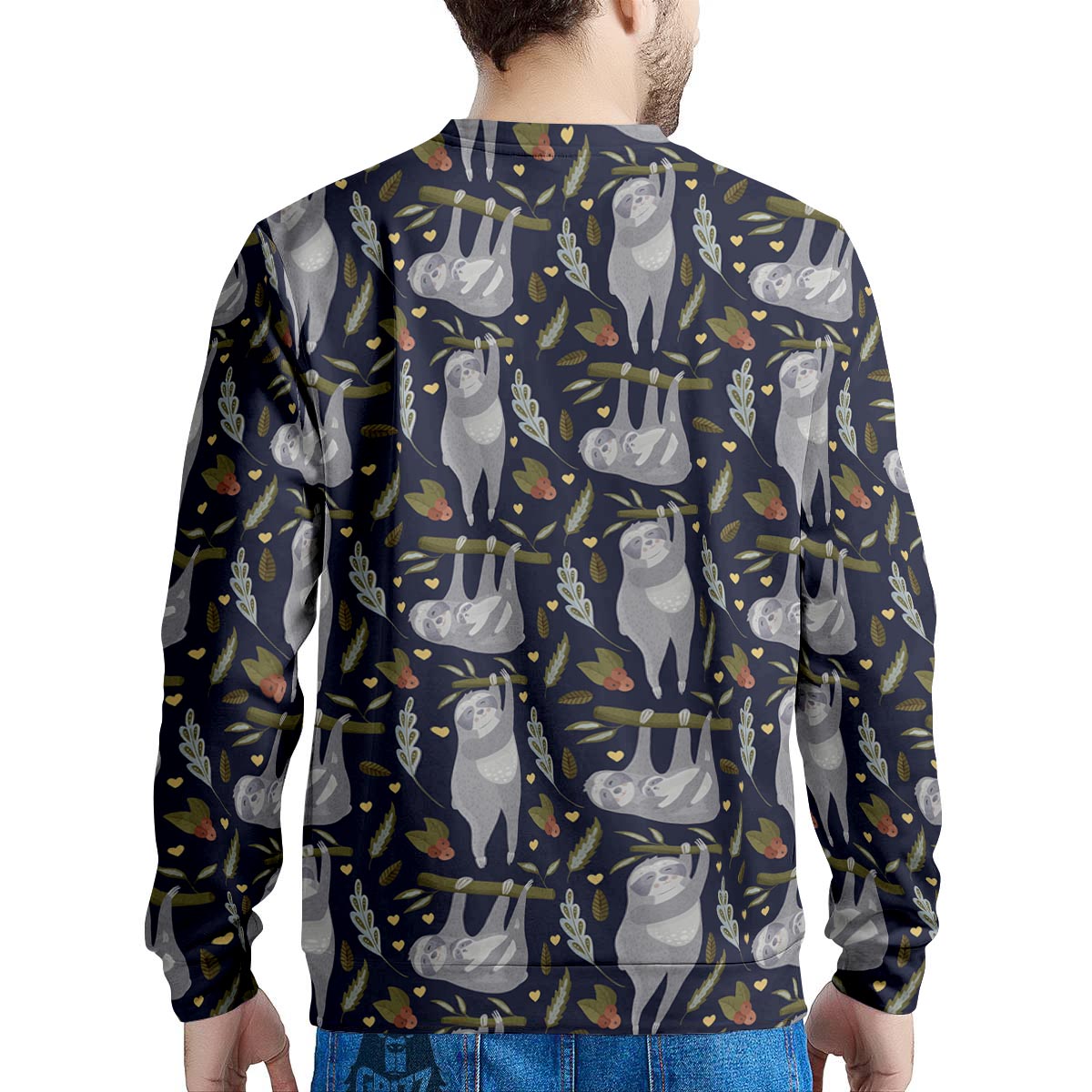 Family Sloth Print Pattern Men's Sweatshirt-grizzshop