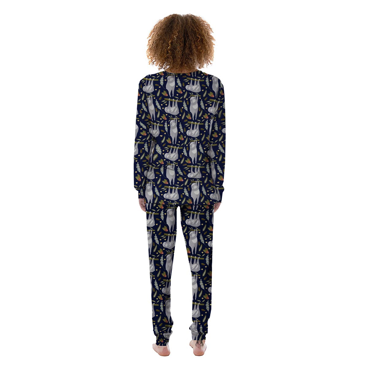 Family Sloth Print Pattern Women's Pajamas-grizzshop