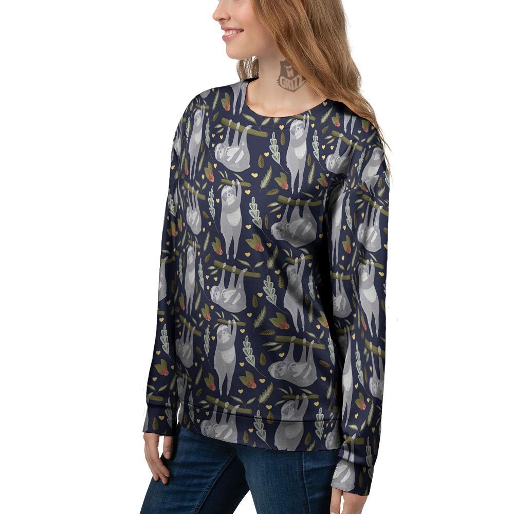 Family Sloth Print Pattern Women's Sweatshirt-grizzshop