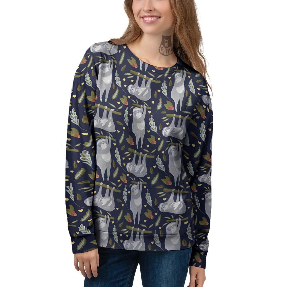 Family Sloth Print Pattern Women's Sweatshirt-grizzshop