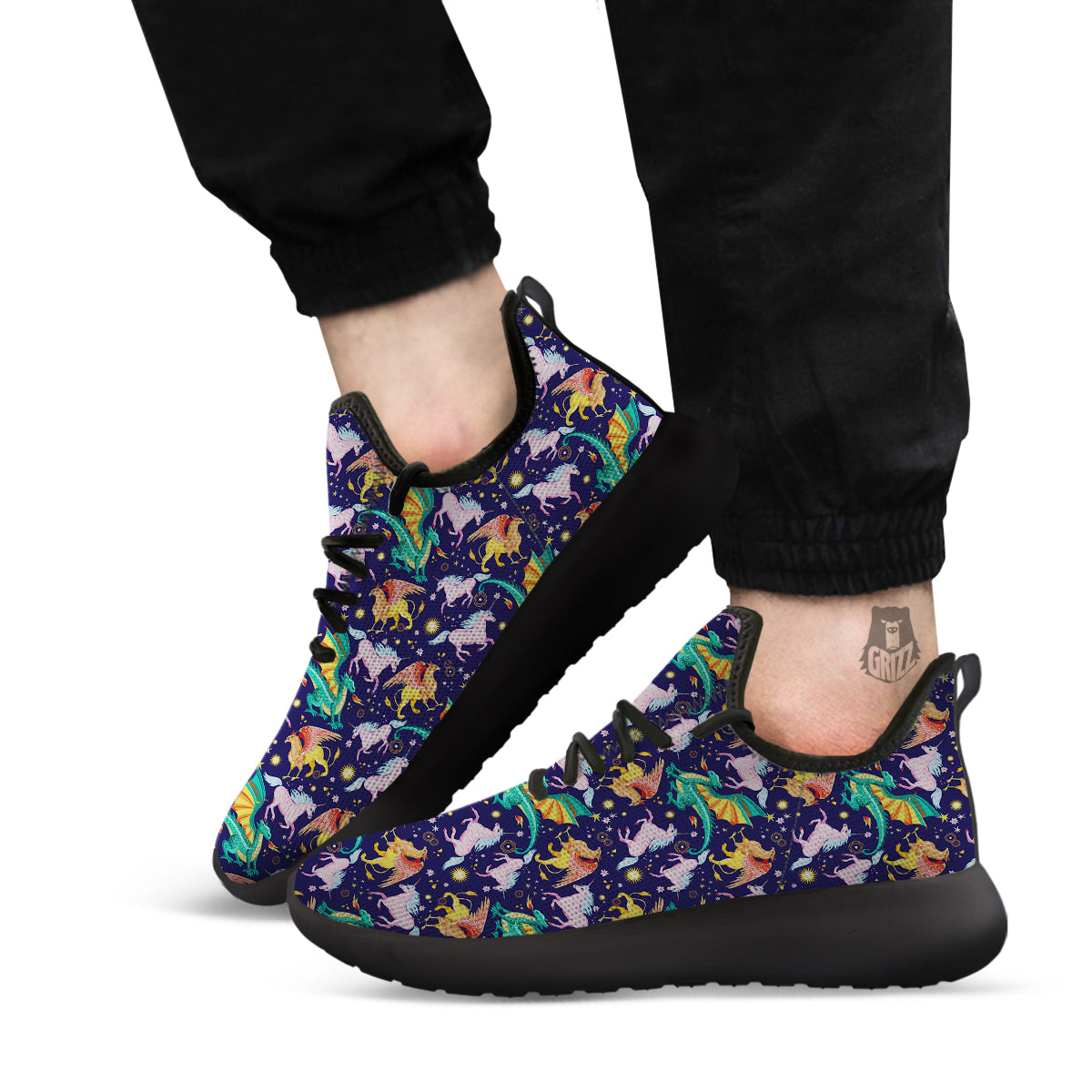 Fantastic Beasts Print Pattern Black Athletic Shoes-grizzshop