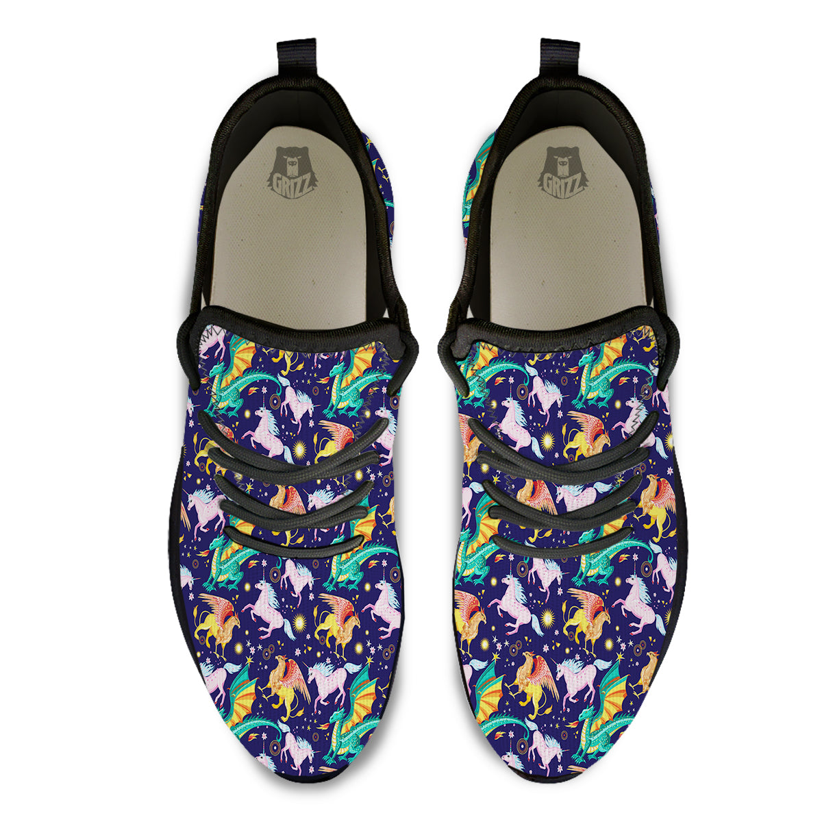 Fantastic Beasts Print Pattern Black Athletic Shoes-grizzshop