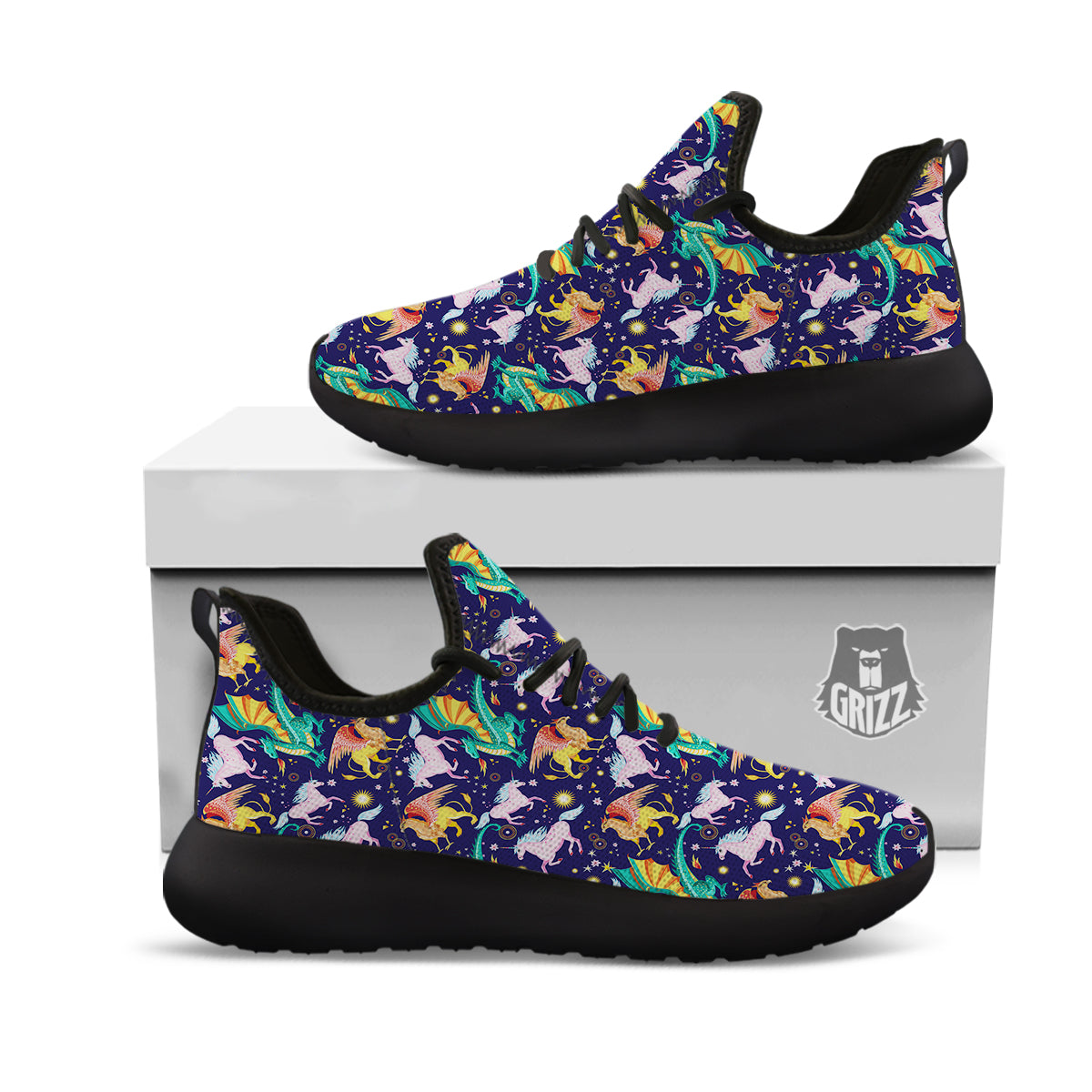 Fantastic Beasts Print Pattern Black Athletic Shoes-grizzshop