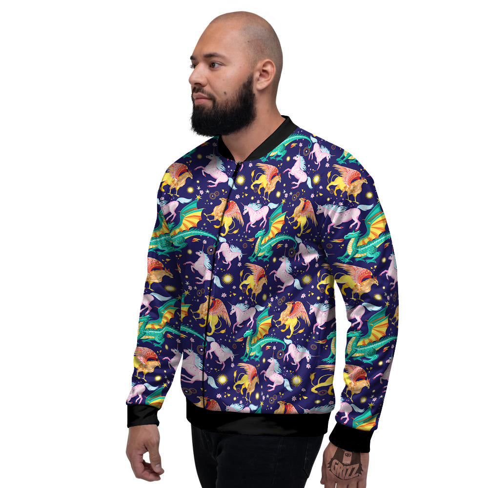 Fantastic Beasts Print Pattern Men's Bomber Jacket-grizzshop