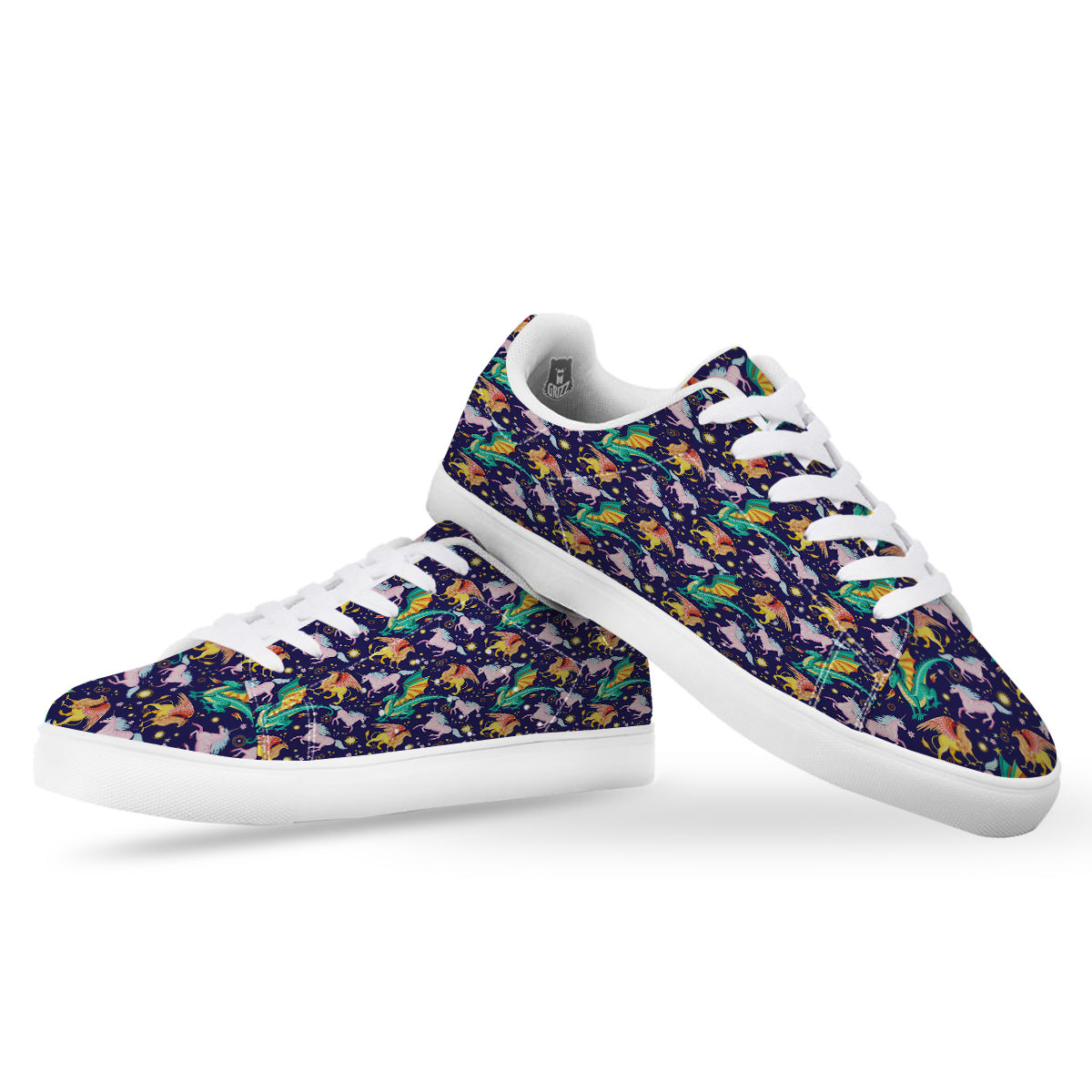 Fantastic Beasts Print Pattern White Low Top Sneakers-grizzshop