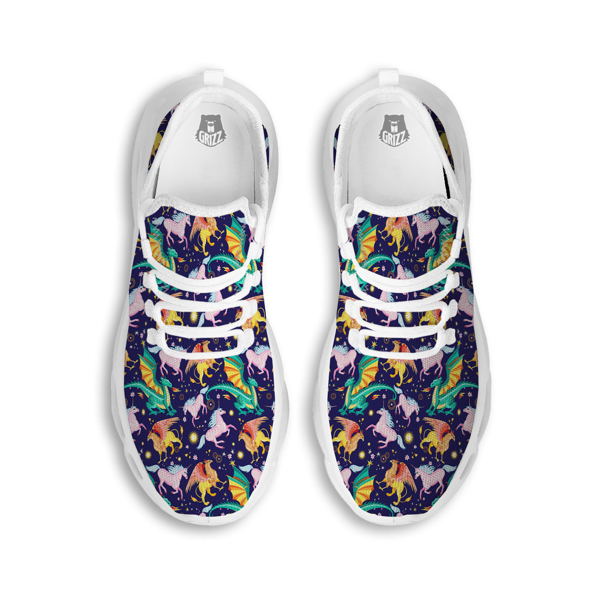 Fantastic Beasts Print Pattern White Running Shoes-grizzshop
