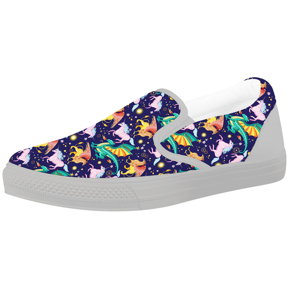 Fantastic Beasts Print Pattern White Slip On Shoes-grizzshop