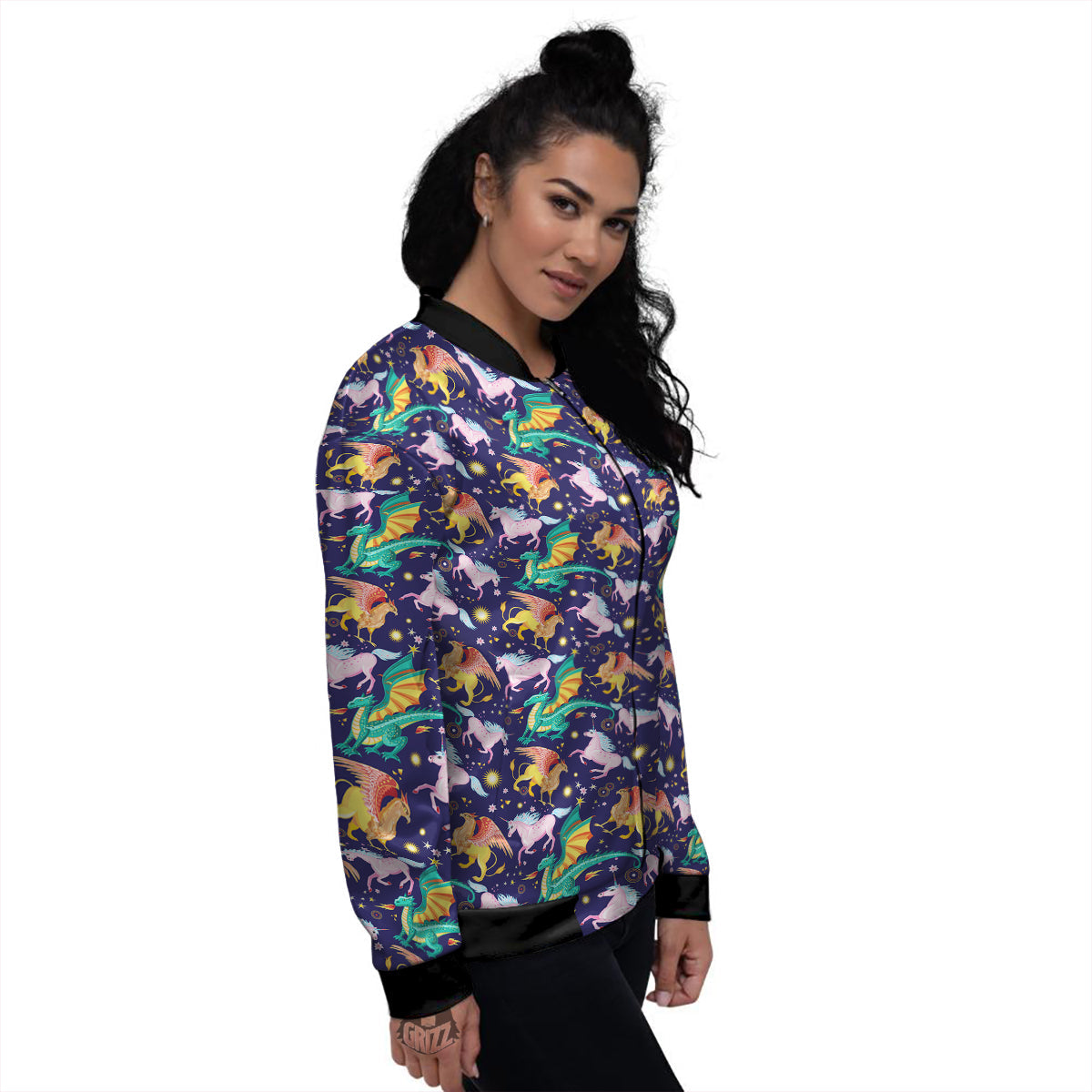 Fantastic Beasts Print Pattern Women's Bomber Jacket-grizzshop