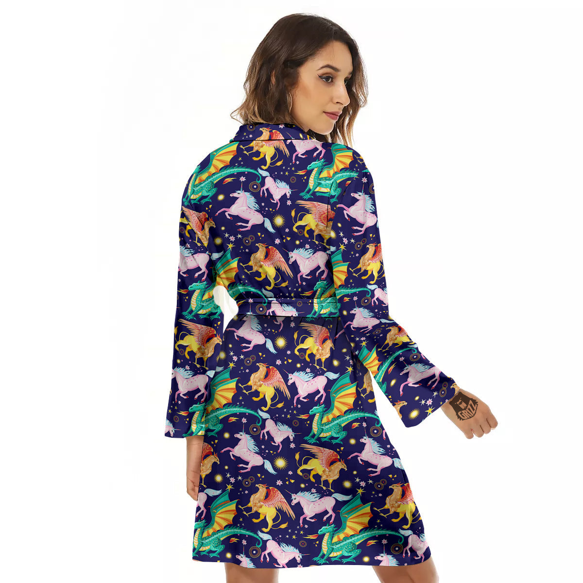 Fantastic Beasts Print Pattern Women's Robe-grizzshop