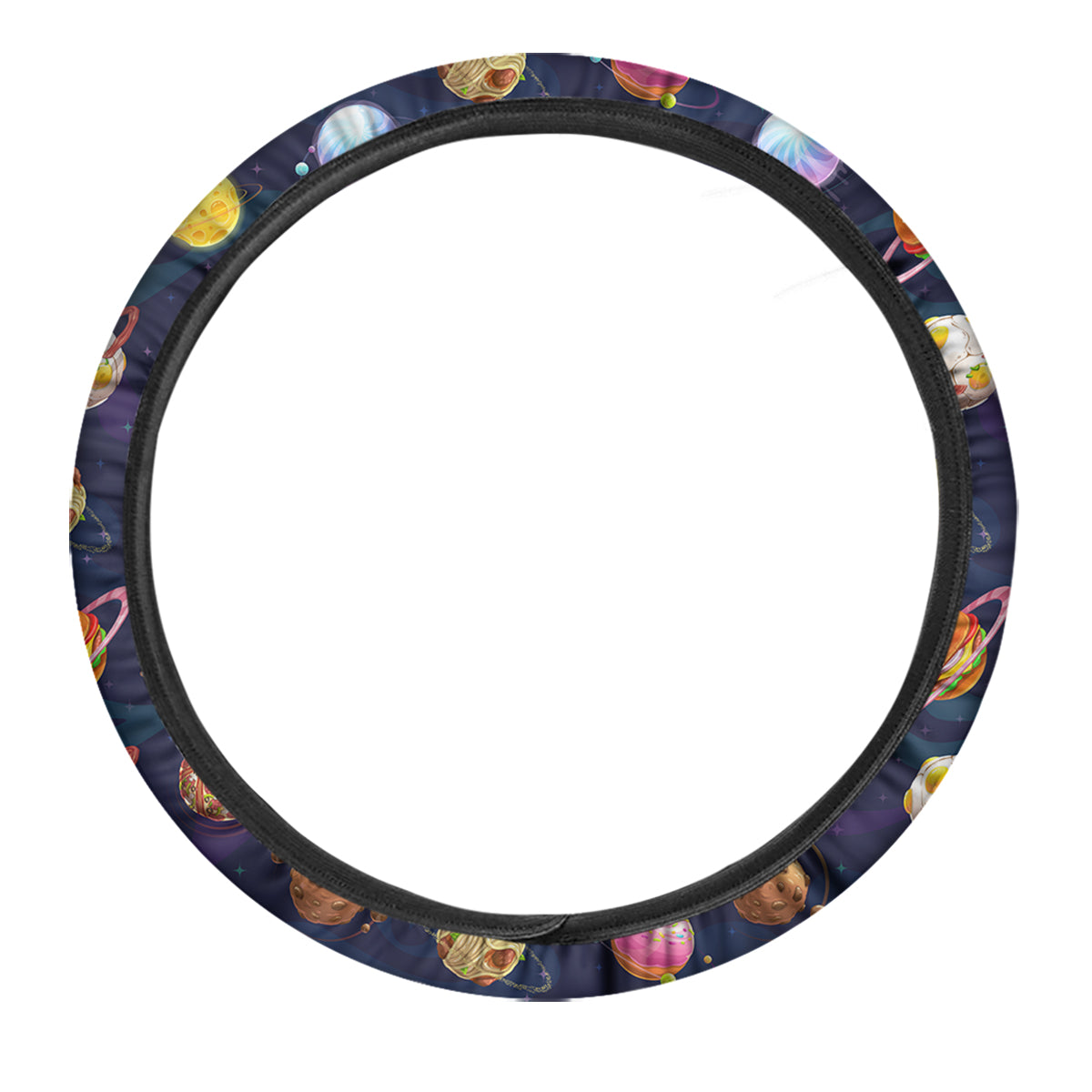Fantasy Food Planets Print Pattern Car Steering Wheel Cover-grizzshop