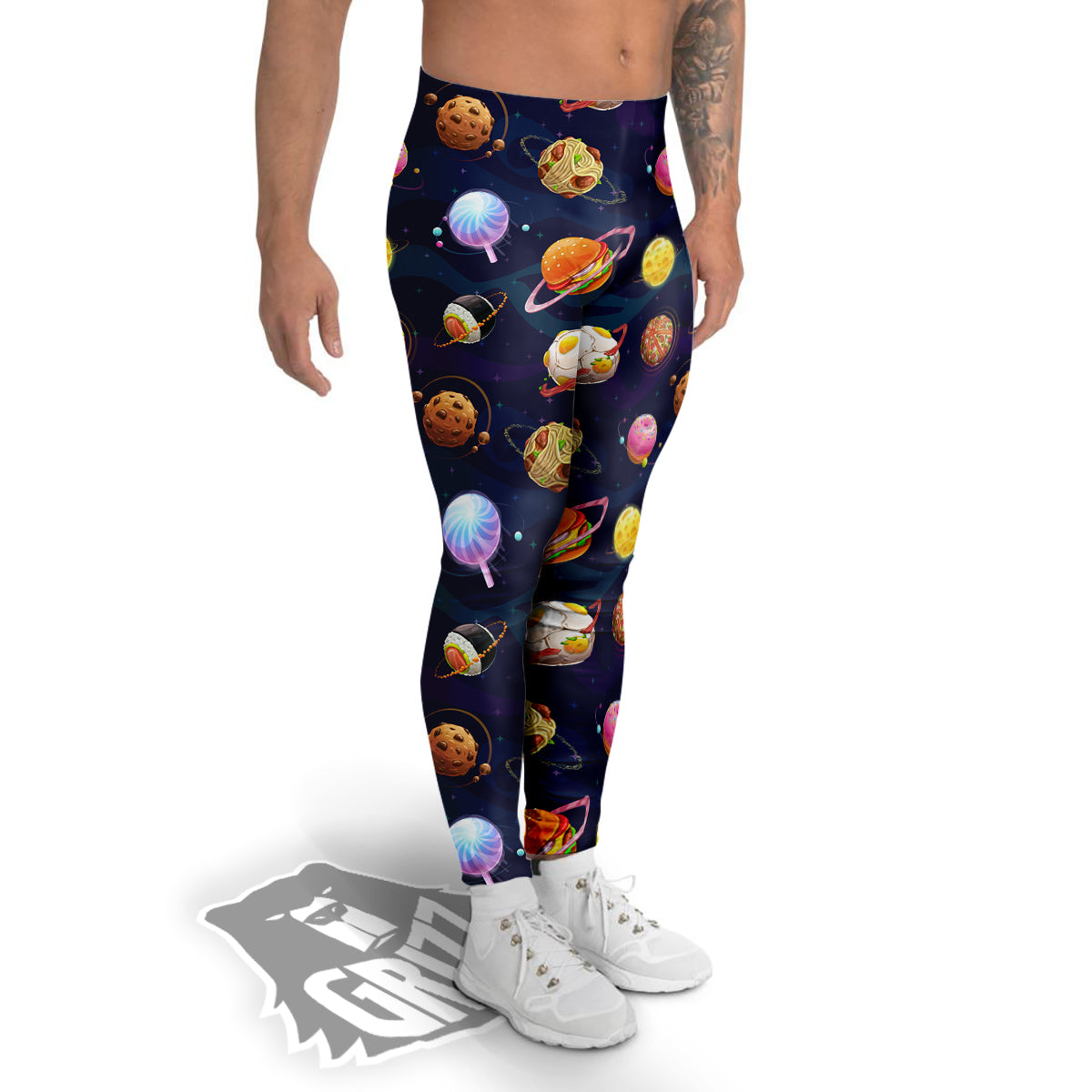 Fantasy Food Planets Print Pattern Men's Leggings-grizzshop