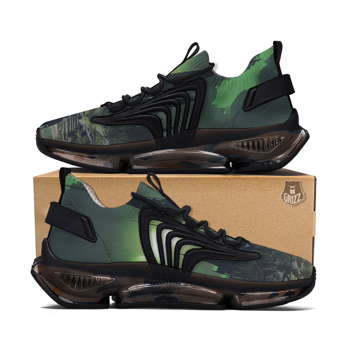 Fantasy Knight And Castle Black Gym Shoes-grizzshop