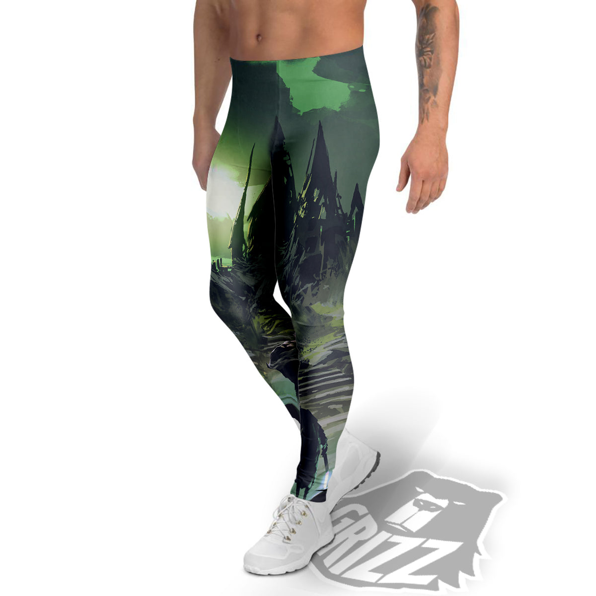 Fantasy Knight And Castle Men's Leggings-grizzshop