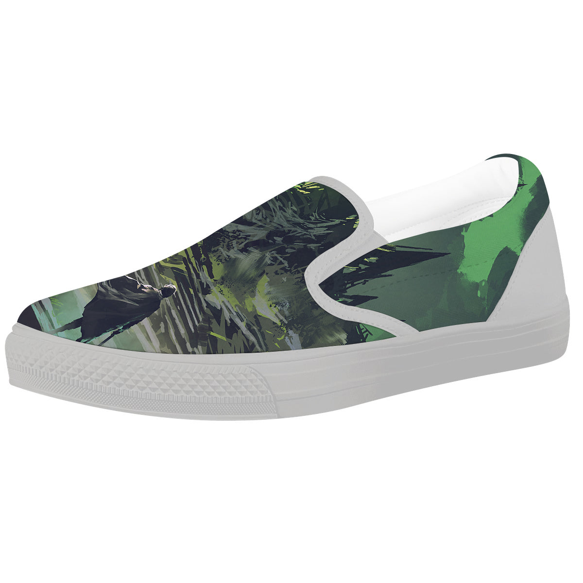 Fantasy Knight And Castle White Slip On Shoes-grizzshop