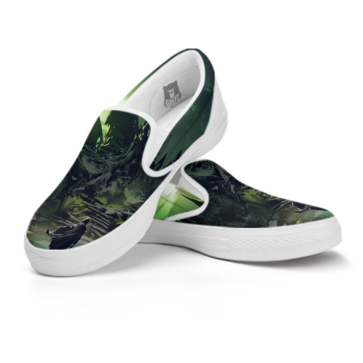 Fantasy Knight And Castle White Slip On Shoes-grizzshop