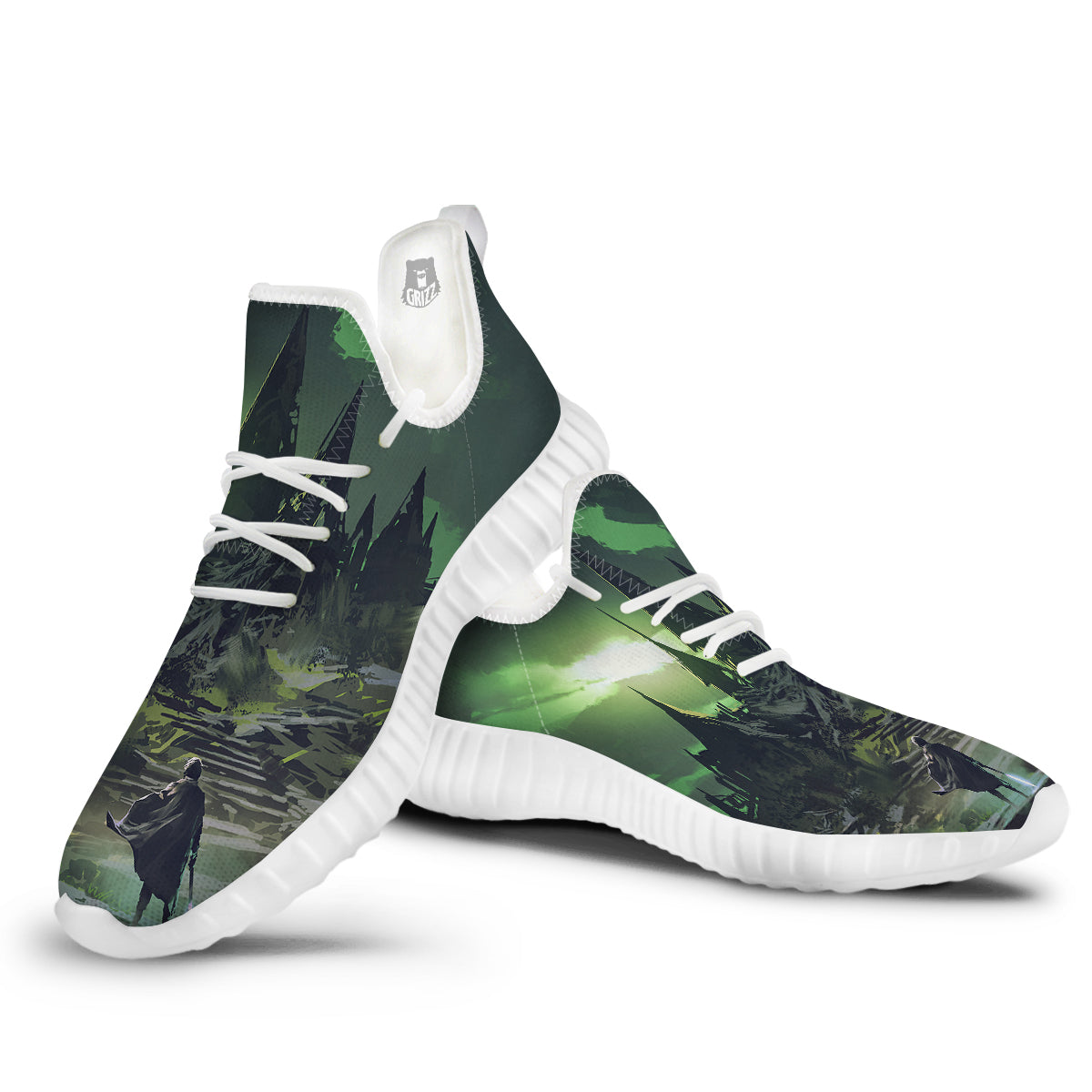 Fantasy Knight And Castle White Walking Shoes-grizzshop