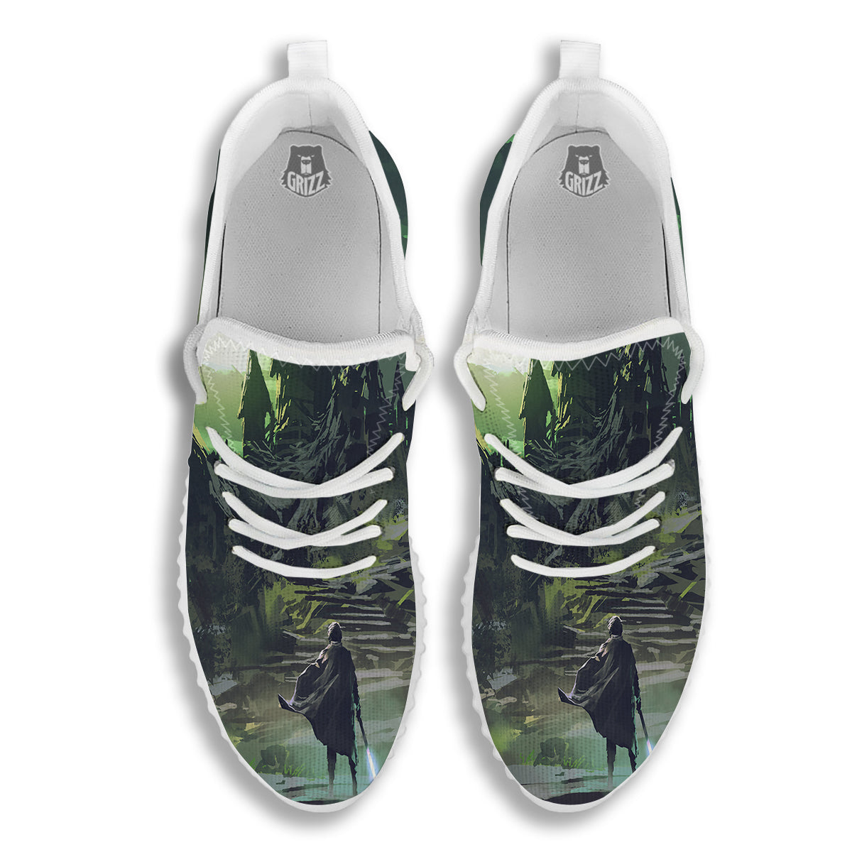 Fantasy Knight And Castle White Walking Shoes-grizzshop