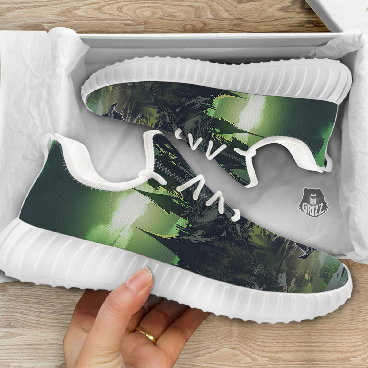 Fantasy Knight And Castle White Walking Shoes-grizzshop