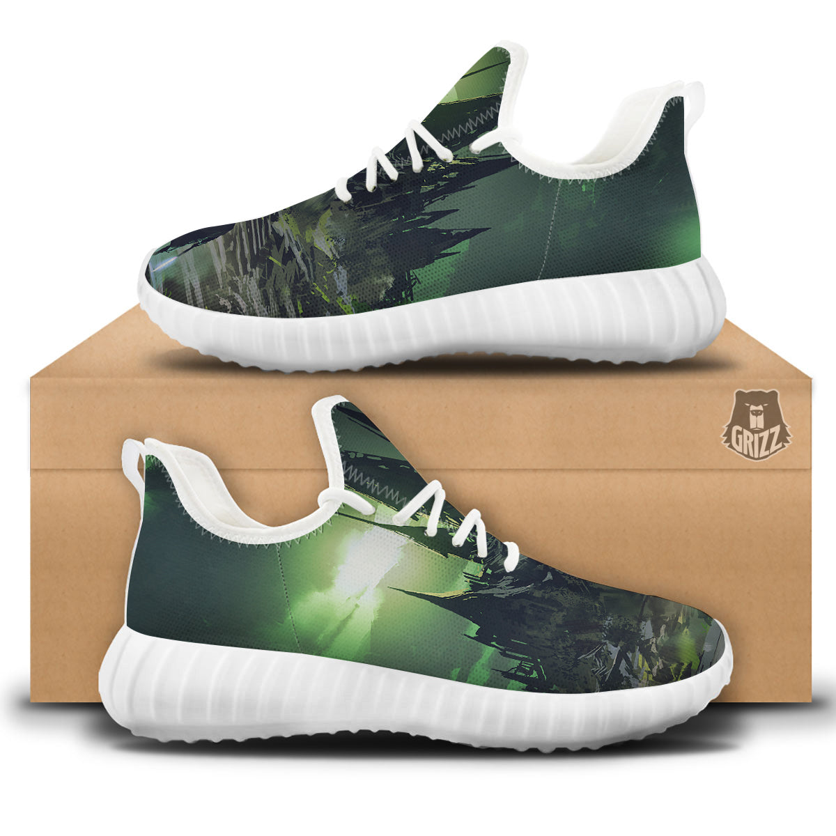 Fantasy Knight And Castle White Walking Shoes-grizzshop