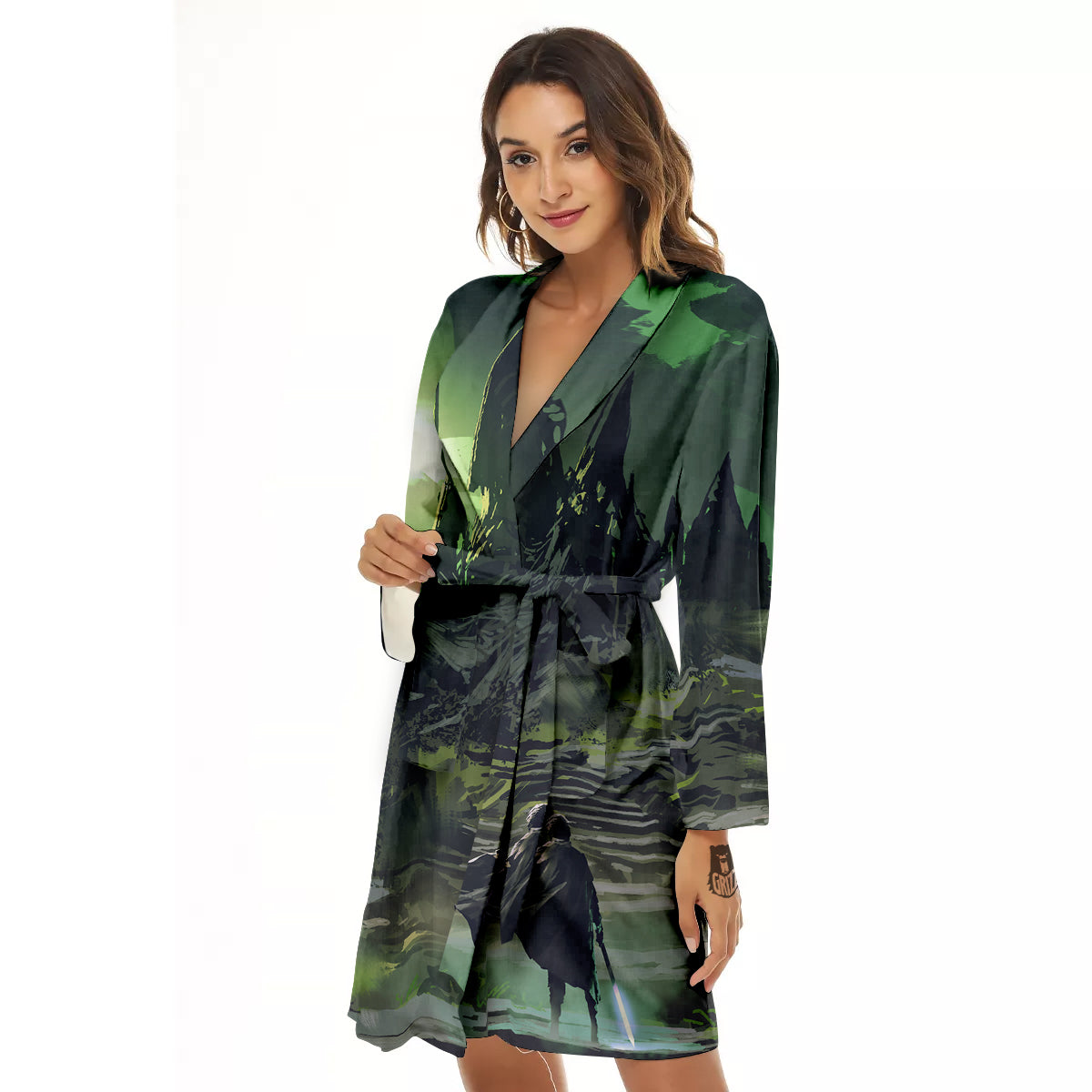 Fantasy Knight And Castle Women's Robe-grizzshop