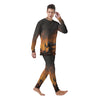 Fantasy Knight On Fire Print Men's Pajamas-grizzshop