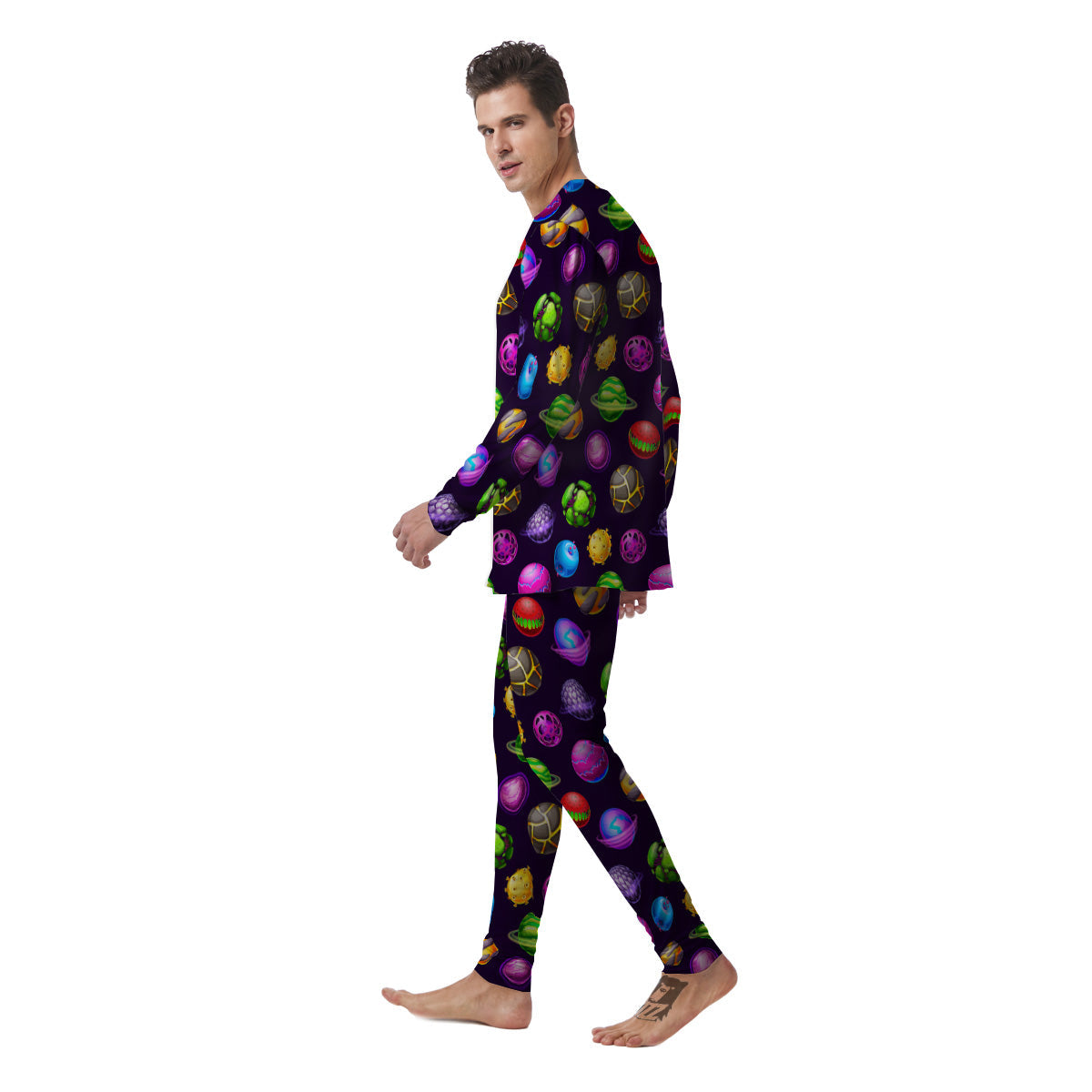 Fantasy Planets In Space Universe Print Pattern Men's Pajamas-grizzshop