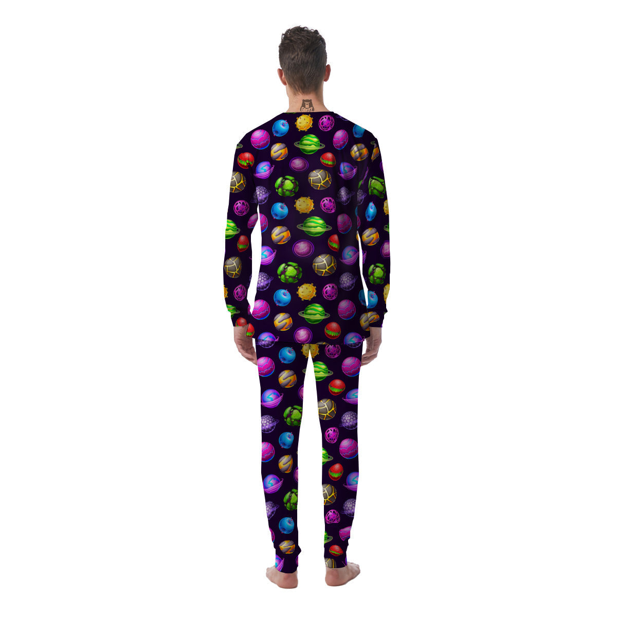 Fantasy Planets In Space Universe Print Pattern Men's Pajamas-grizzshop