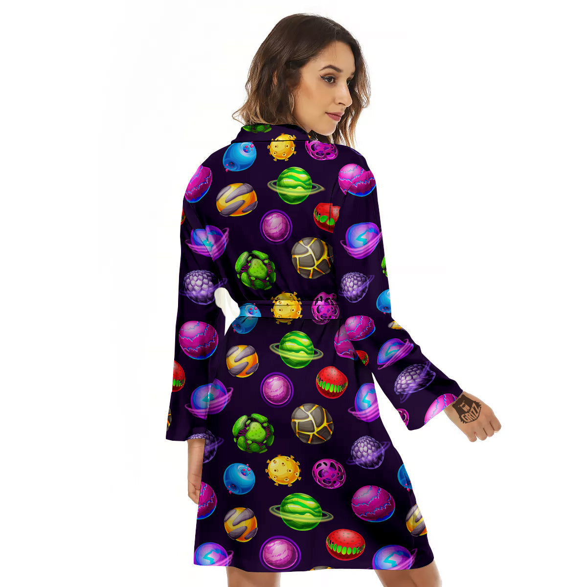 Fantasy Planets In Space Universe Print Pattern Women's Robe-grizzshop