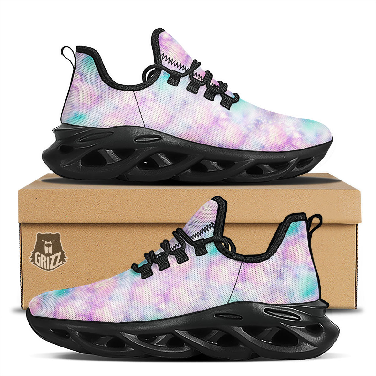Fantasy Star Print Pattern Black Running Shoes-grizzshop